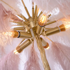 Nordic Glow Luxury Ostrich Feather Chic Floor Lamp