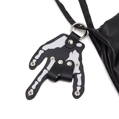 Gothic Skeleton Hand Leather Belt Clip Keychain