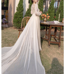 Vestido romántico de cola larga Royalcore Drifting in The Breeze