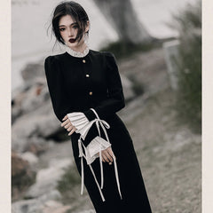 Vestido de Academia Oscuro de Bruja Negra de Vamp Lady