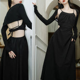 Conjunto de dos piezas de vestido gótico de bruja oscura Karma-Bewitched