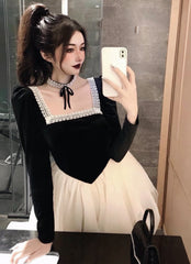 Elenora Romantisches Gothic-Mini-Ballettkleid mit Halsband