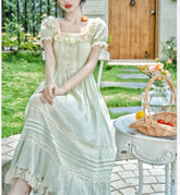 Vestido cottagecore de jardín acogedor