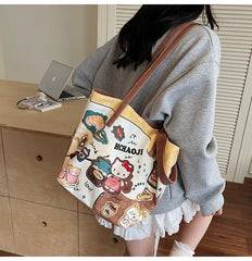 Cute Cartoon Cat Bucket Bag