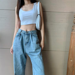 90er Jahre Ästhetik Blau verwaschen Oversize Baggy Jeans