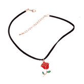 Acryl Rote Rose Halskette Choker