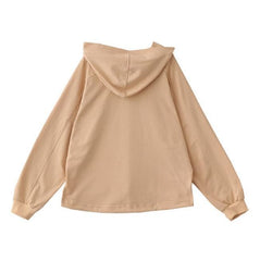 Aloha – Langärmliger Hoodie mit rotem Blumen-Calee-Print in Beige