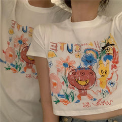 Camiseta con estampado de dibujos animados para niños de Art Hoe