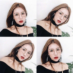 Gafas coreanas transparentes con montura metálica de aviador