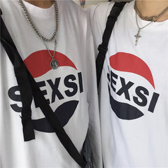 Camiseta extragrande blanca con estampado de letras base