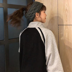 Sudadera de béisbol de gran tamaño con cremallera