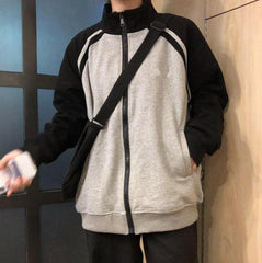 Sudadera de béisbol de gran tamaño con cremallera