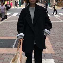 Chaqueta blazer larga de smoking extragrande negra básica