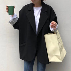 Chaqueta blazer larga de smoking extragrande negra básica