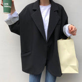 Chaqueta blazer larga de smoking extragrande negra básica