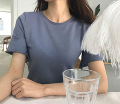 Camiseta básica suave de manga corta de gran tamaño