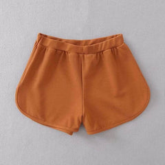 Shorts deportivos básicos de colores dulces y finos con elástico