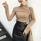 Blusa de manga larga fina y brillante Believe In Yourself