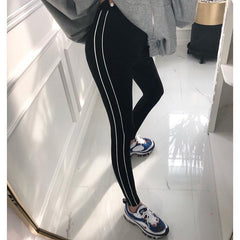 Leggings deportivos ajustados elásticos básicos negros