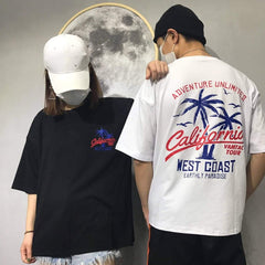 Camiseta holgada negra con estampado California en la espalda