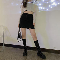 Botas de plataforma gruesas y grandes de cuero negro Egirl