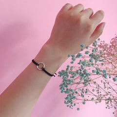 Schwarzes Haarband mit Stern- und Herz-Kreis-Metallic-Effekt