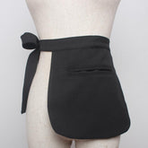 Cinturón de cintura con bolsillo estilo delantal a cuadros negros y grises