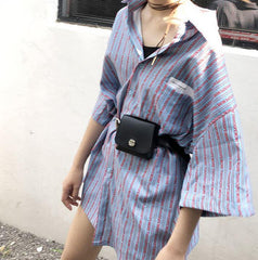 Riñonera pequeña de cuero negra