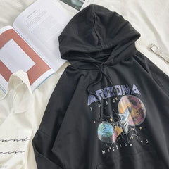 Sudadera con capucha negra Space Rocket Arizona