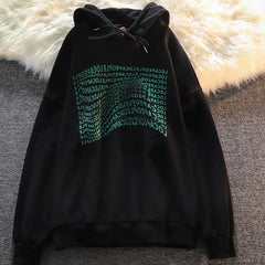 Schwarz-weißer Oversize-Hoodie mit „Loca People“-Buchstaben-Print