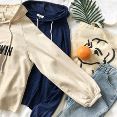 Blau-beiger Darwin School Langarm-Hoodie aus Baumwolle