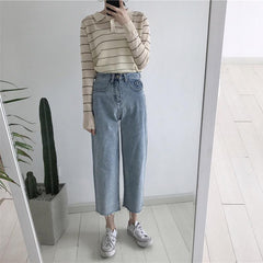 Übergroße Boyfriendjeans aus blauem Denim mit hoher Taille