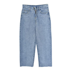 Übergroße Boyfriendjeans aus blauem Denim mit hoher Taille