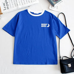 Camiseta extragrande con estampado morado pastel de luna brillante