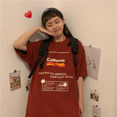 Camiseta extragrande con estampado Tumblr de California