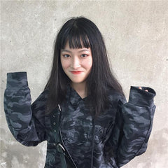 Oversize Hoodie mit Camouflage-Buchstabenstickerei