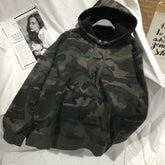 Oversize-Kapuzenpullover mit Camouflage-Muster