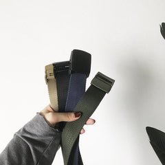 Cinturón unisex informal de lona con estética grunge