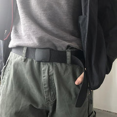 Cinturón unisex informal de lona con estética grunge