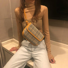 Camisa informal, delgada, de cuello alto y bordes ondulados