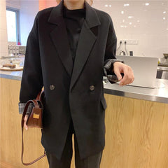 Chaqueta de traje informal holgada negra y gris