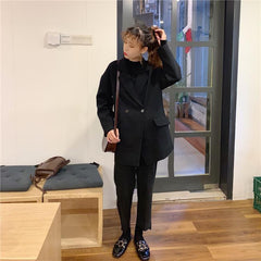 Chaqueta de traje informal holgada negra y gris