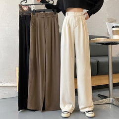 Pantalones de traje holgados de cintura alta con estética vintage informal