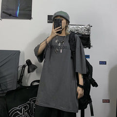 Camiseta extragrande grunge con estampado de tablero de ajedrez