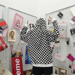 Cheker Langarm Grunge Unisex Oversize Hoodie