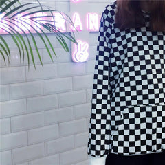 Cheker Langarm Grunge Unisex Oversize Hoodie