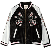 Bomberjacke aus Seide mit Blumenstickerei in China