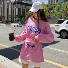 Lockeres Langarmhemd mit Chmps-Logo