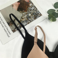 Klassischer Basic-BH in Beige und Schwarz