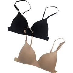 Klassischer Basic-BH in Beige und Schwarz